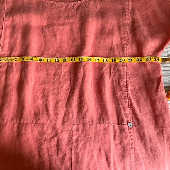 Salmon Linen Eileen Fisher Shift, L - Picture 7 of 8
